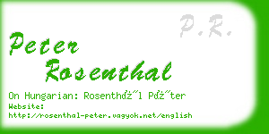 peter rosenthal business card